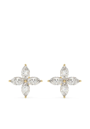 Tilla 14K yellow gold marquise cluster earrings
