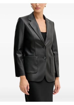 Sisley faux-leather blazer - Black