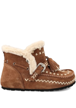 TAJI tassel-embellished suede boots - Brown
