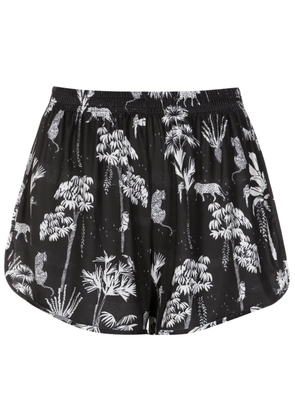 Lygia & Nanny Lee botanical-print mini shorts - Black