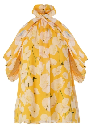Carolina Herrera floral-print midi dress - Yellow
