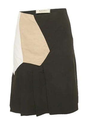 Marni Pre-Owned pleated colour-block mini skirt - Black