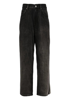 CROQUIS side-stripe straight-leg jeans - Black