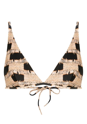 Lenny Niemeyer trompe l'oeil-print triangle bikini top - Black