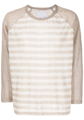 Private Stock striped linen jumper - Brown