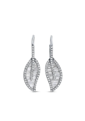 Anita Ko 18K white gold leaf diamond drop earrings - Silver