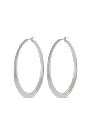 Sidney Garber 18K white gold oval hoop earrings - Silver