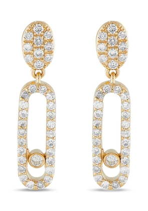 LB Exclusive 14K yellow gold diamond drop earrings