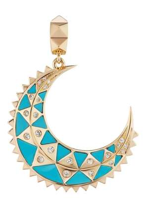 Harwell Godfrey 18kt yellow gold Moon Turquoise pendant necklace