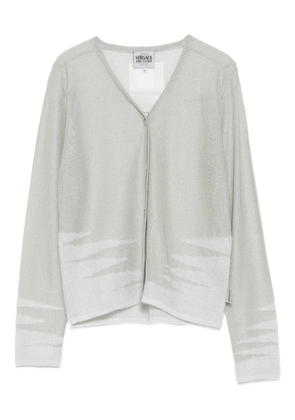 Versace Pre-Owned 1999-2000s metallic-threading cardigan - Grey