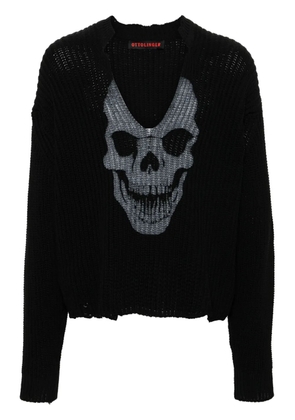 Ottolinger skull-print V-neck jumper - Black