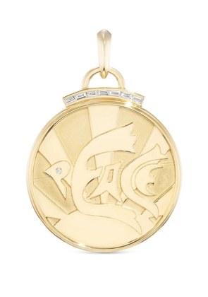 Sorellina 18K yellow gold Peace Coin diamond pendant