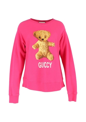 Gucci Pre-Owned teddy-print cotton sweatshirt - Pink