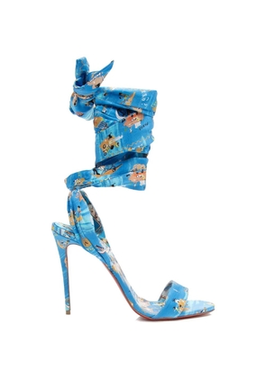 Christian Louboutin Pre-Owned Du Desert crepe open-toe sandals - Blue