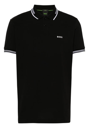 BOSS logo-print polo shirt - Black