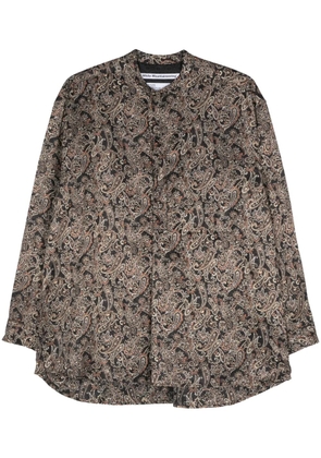 White Mountaineering paisley-print satin shirt - Black