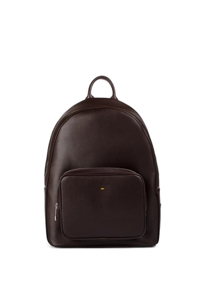Doucal's leather zipped backpack - Brown