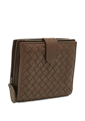Bottega Veneta Pre-Owned Intrecciato leather french wallet - Brown