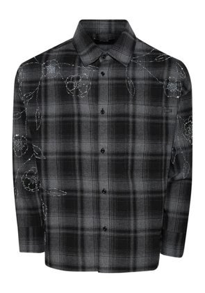 Nahmias rhinestone-embellished plaid shirt - Black