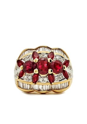 Jewels Aficionado 18K yellow gold ruby and diamond ring