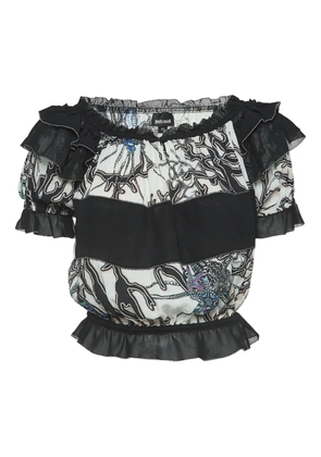 Just Cavalli Vintage pre-owned ruffled off-the-shoulder blouse - White