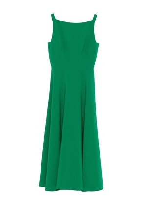 Safiyaa square-neck flared midi day dress - Green