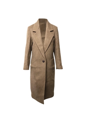 JOSEPH chevron-pattern single-breasted coat - Brown