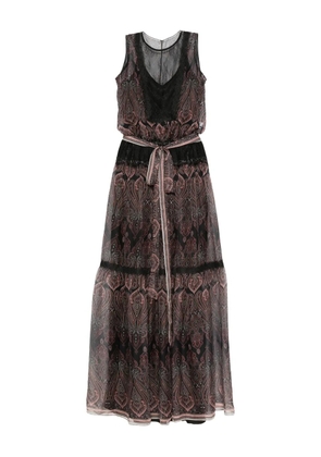 MIAU by Clara Rotescu paisley-print lace-trimmed maxi dress - Black