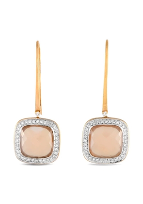 Casato 18K yellow gold diamond and chalcedony earrings