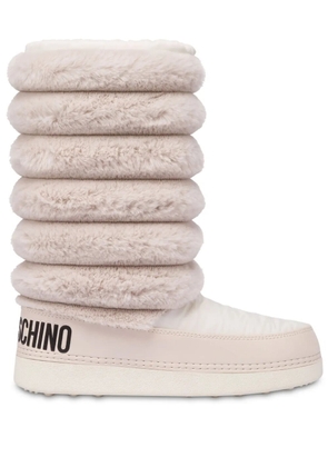 Love Moschino logo-print slip-on boots - Neutrals