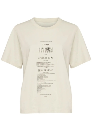 MM6 Maison Margiela Care Label-print cotton T-shirt - Neutrals