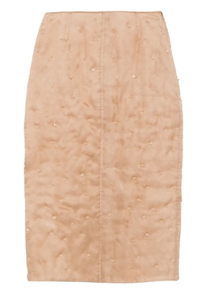 Fabiana Filippi bead-detailing midi skirt - Brown