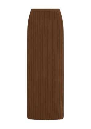 Rosetta Getty ribbed midi skirt - Brown