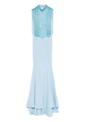 AAVVA fringed mermaid gown - Blue