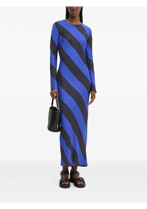 Desigual diagonal-stripe long-sleeve midi dress - Blue