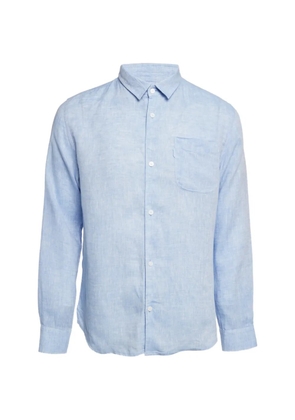 Derek Rose long-sleeve linen shirt - Blue