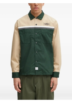 Neighborhood colourblock patch-pocket overshirt - Green
