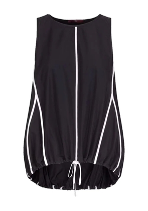 High drawstring panelled top - Black