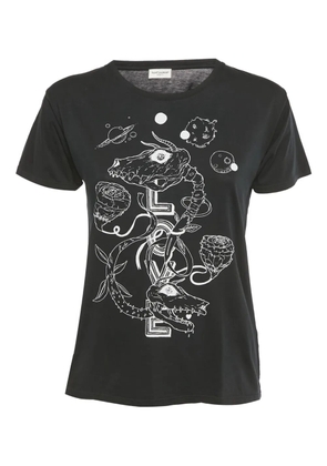 Saint Laurent Pre-Owned printed crew-neck T-shirt - Black