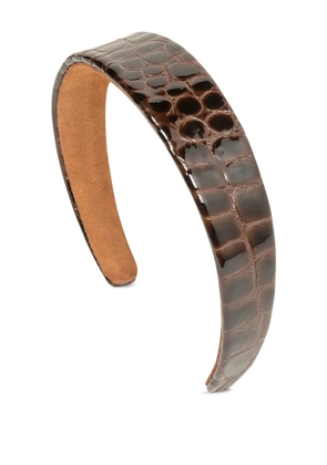 Jennifer Behr Cruz embossed-crocodile headband - Brown