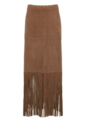 Yves Salomon leather skirt - Brown