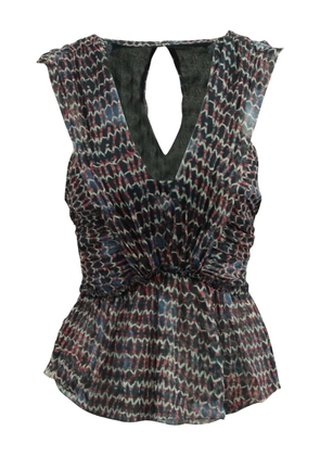 Isabel Marant Vintage pleated V-neck printed blouse - Multicolour
