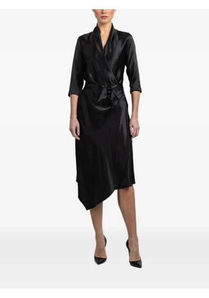 Peter Cohen tie-waist wrap dress - Black