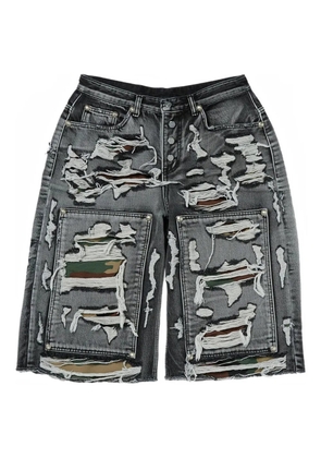 THUG CLUB Hell denim shorts - Grey