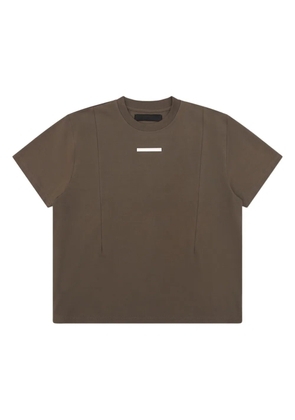 HELIOT EMIL metal-plaque cotton T-shirt - Brown