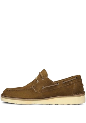 Astorflex suede-leather lace-up boat loafers - Brown