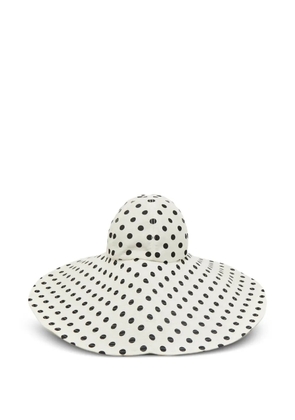 Marianna Senchina polka dot-print hat - White