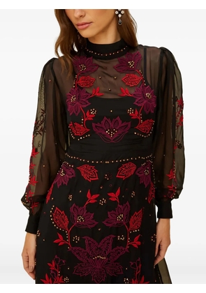 FARM Rio embroidered embellished dress - Black