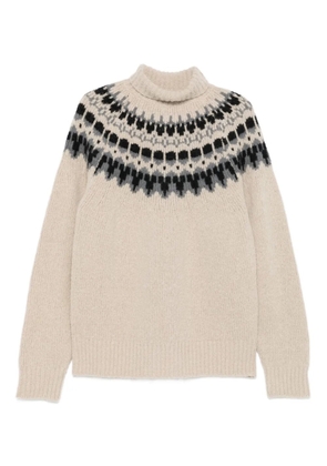 Barena patterned roll-neck sweater - Neutrals