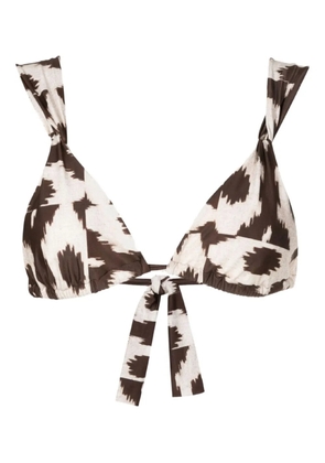 Lenny Niemeyer ikat bikini top - Brown